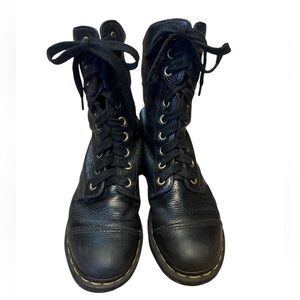 Dr Martens Aimilita Triumph AW004 Fold Down Combat Boots Black Womens Sz 8